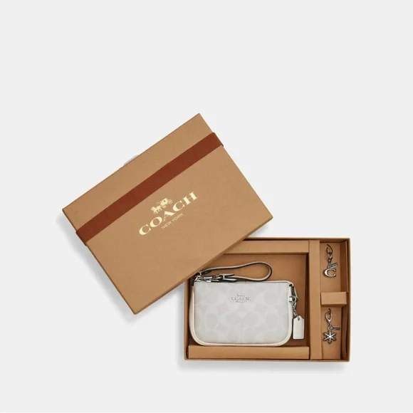 Coach Nolita 15 Cream Boxed Wristlet with Silver Accents - Picture 3 of 8